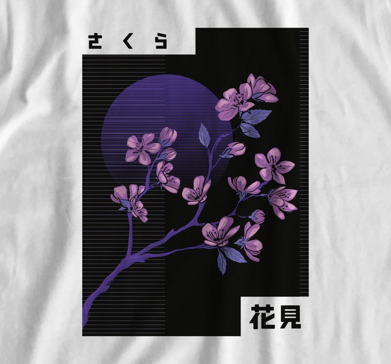 Synthwave Sakura Aesthetic T-shirt