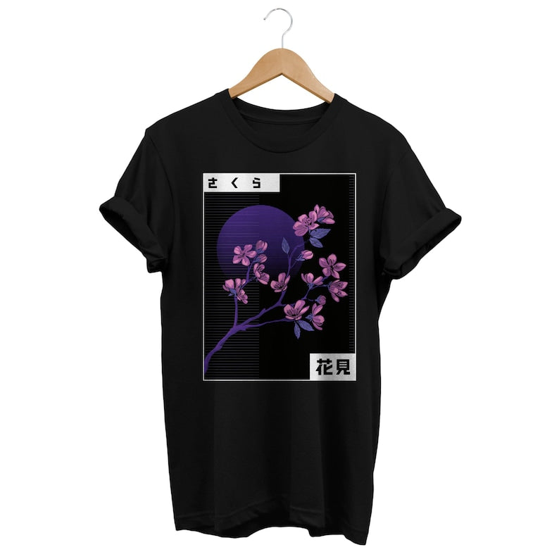Synthwave Sakura Aesthetic T-shirt